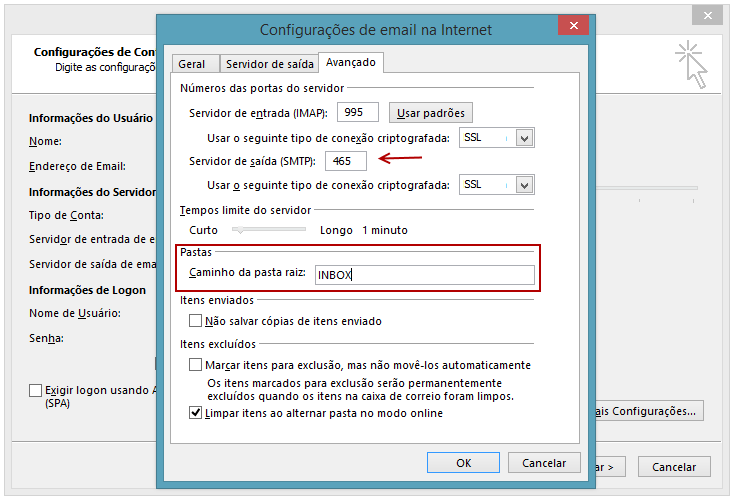 Configura&ccedil;&otilde;es de porta